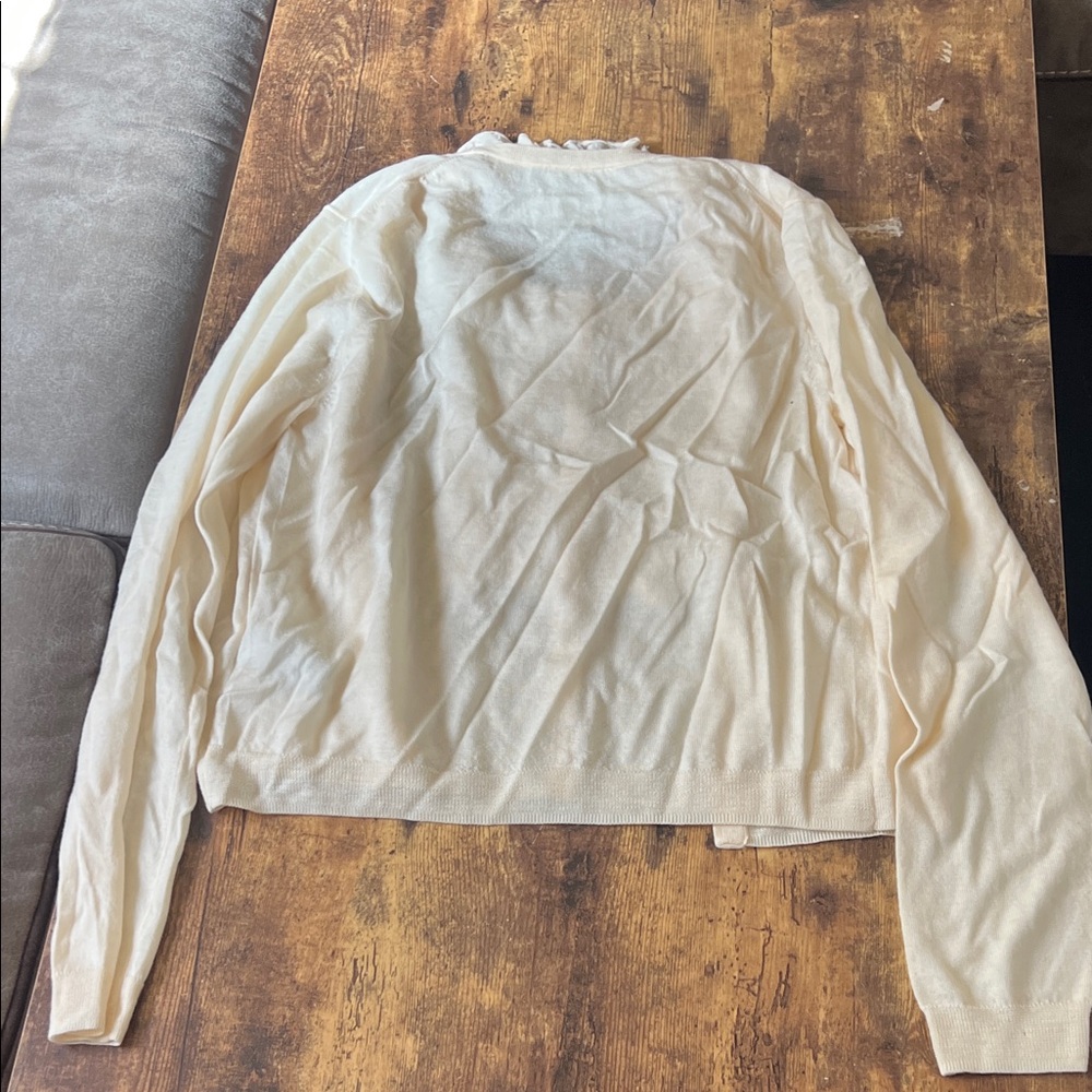 J. Crew Ivory Ruffle Top - Picture 4 of 5